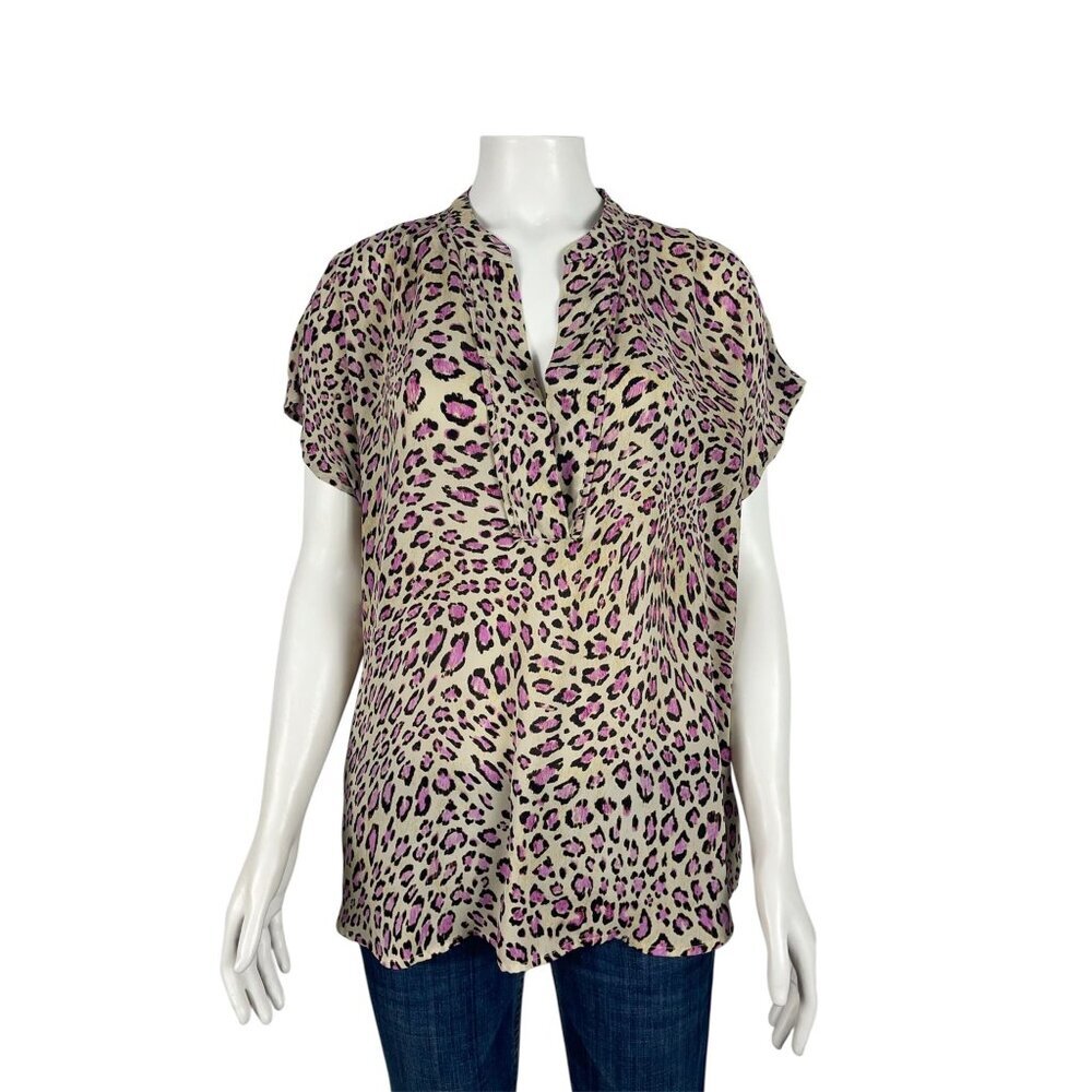 Marled Essentials Large Short Sleeve Lightweight Shirt Leopard Print